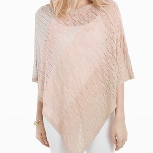 White House Black Market Pink Ombré Poncho Sweater